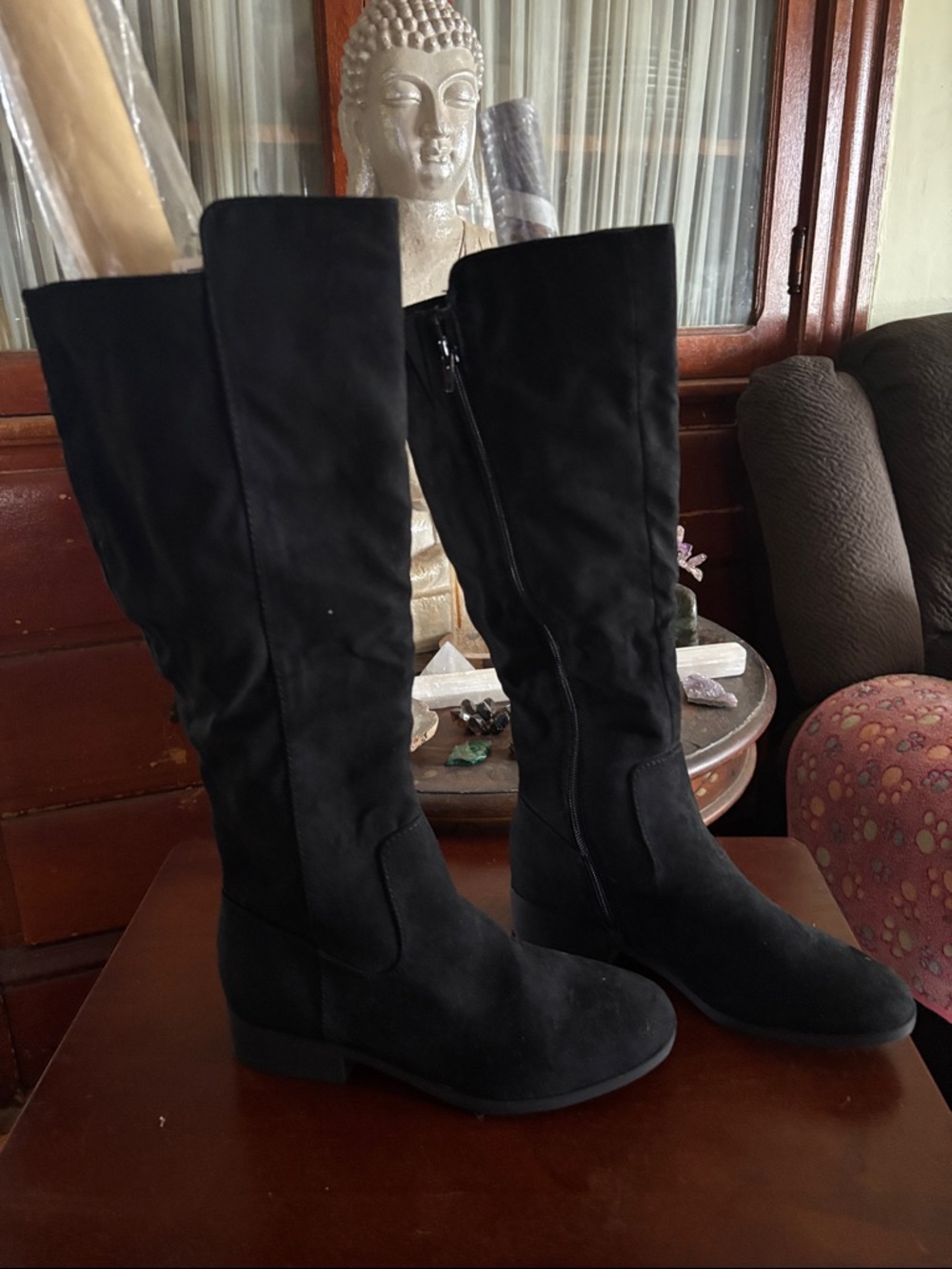 Style & Co. Black Over-The-Knee Zip Riding Boots
